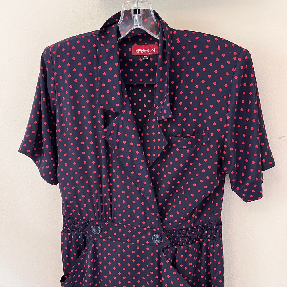Vintage Polka Dot Wrap Dress